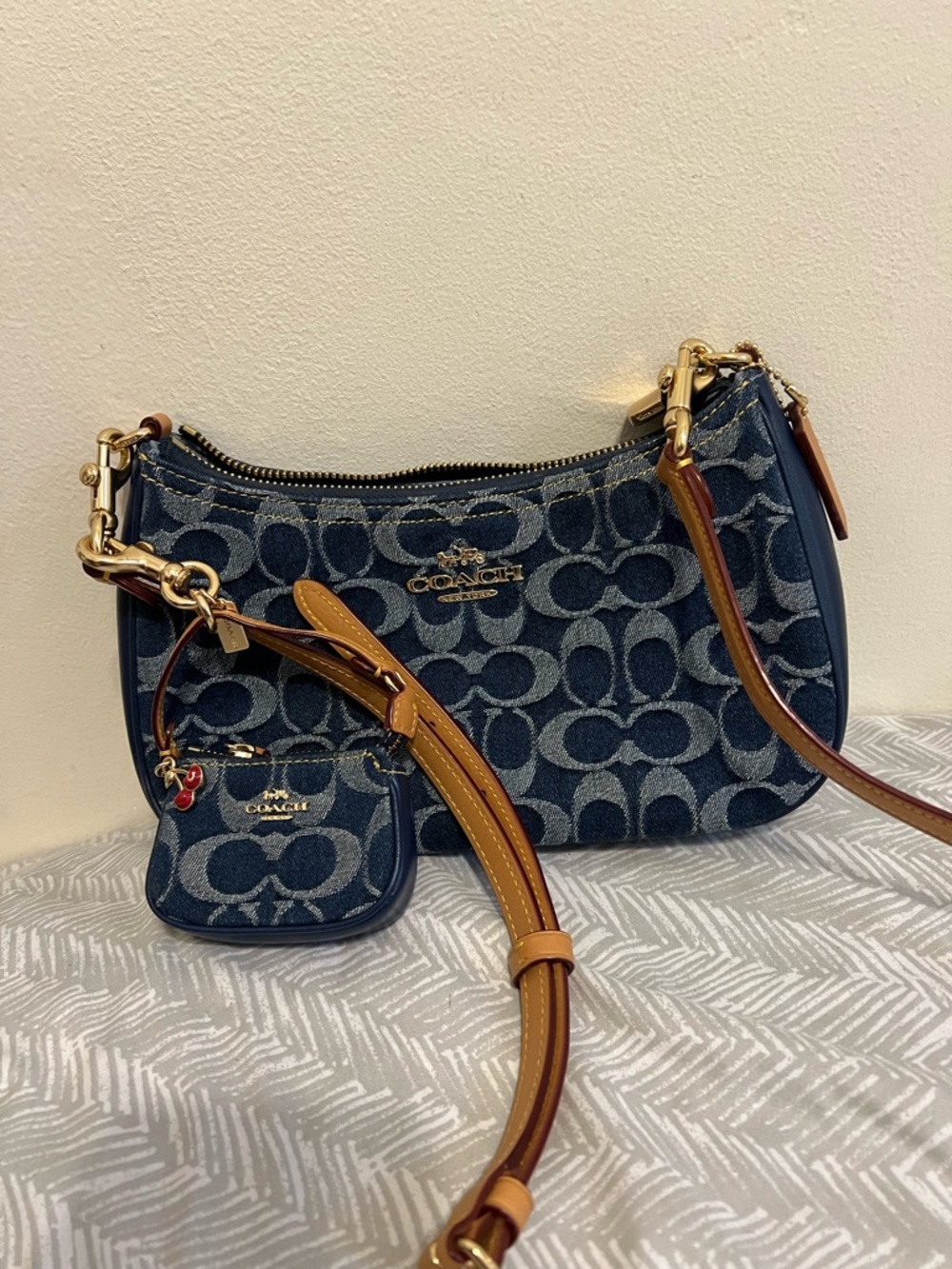 Authentic Coach Teri Shoulder Bag & Matching Coin Pouch Set ✨